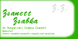 zsanett zsabka business card